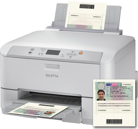 Visa Label Printer with integrated barcode reader