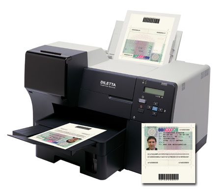 Drucker für Visa-Aufkleber
