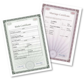 Imprimante de visa pour les certificats de naissance et de mariage