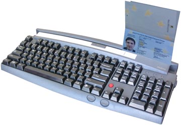 Keyboard with integrated Passport Reader